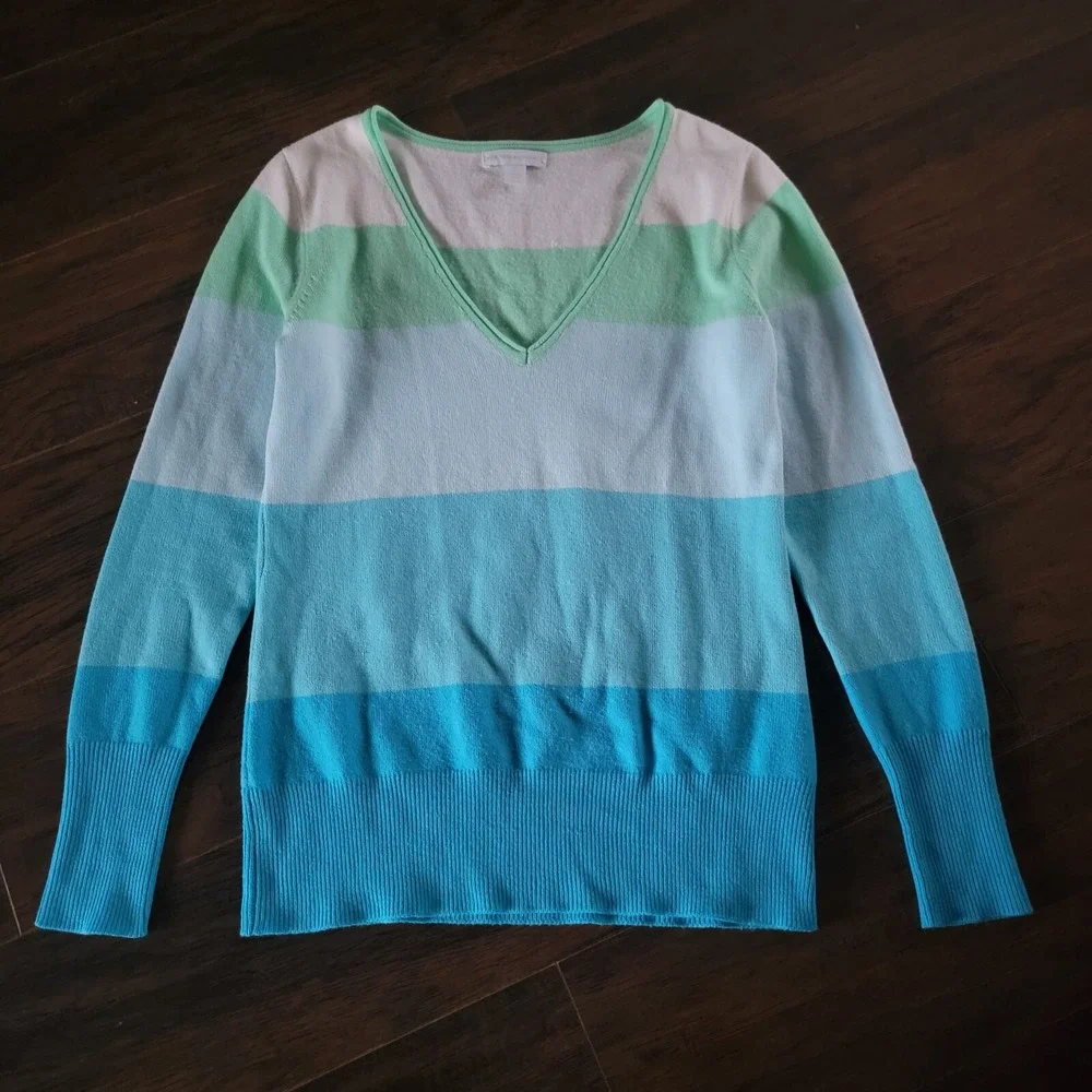 J. Crew NYC Bundle Lot of 2 Multicolored Pink Purple Blue Long Sleeve Sweater XS